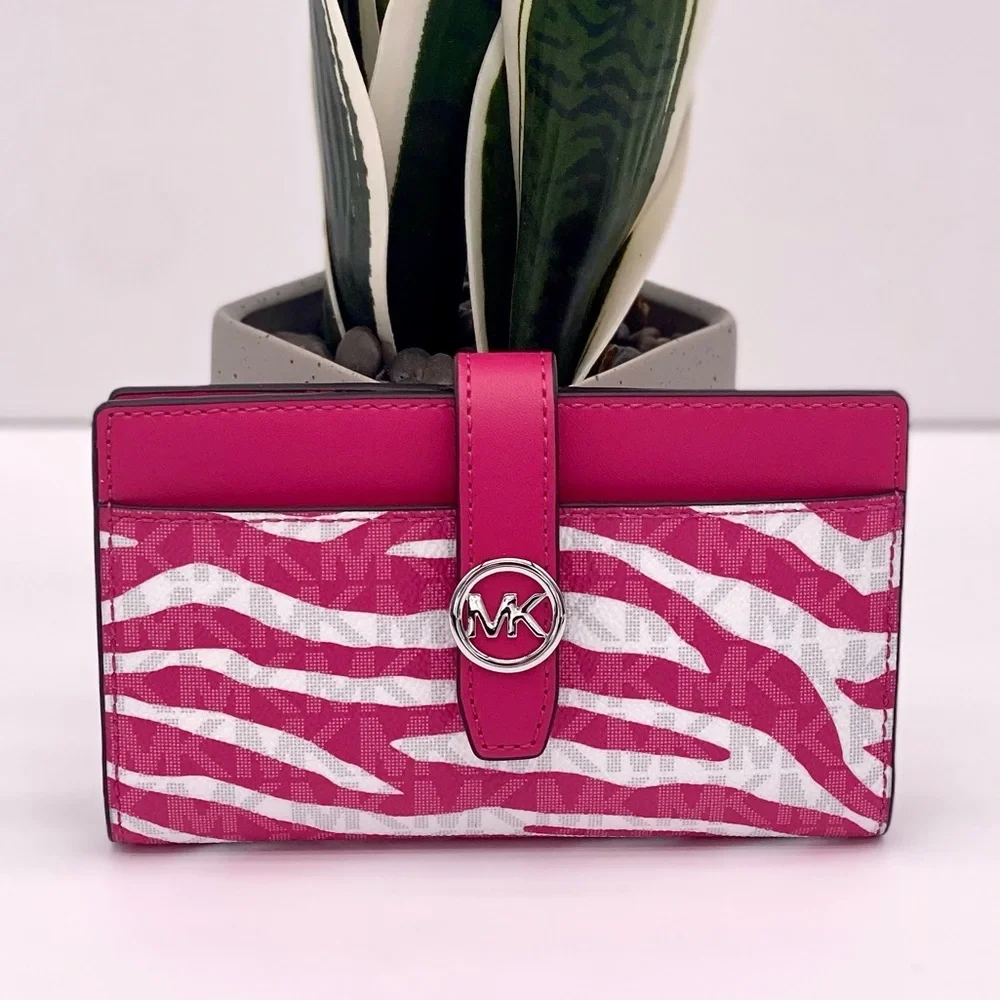 Michael Kors Greenwich Medium Signature Logo Wallet Dragonfruit Multi
